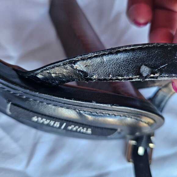 White House Black Market Celina 4.5”Heel Textured Open Toe Platform Sandal 8M - Picture 10 of 11